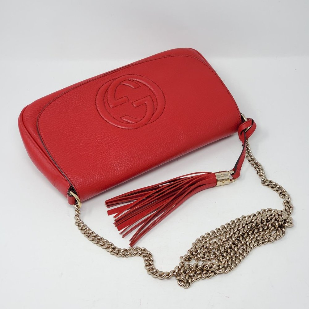 100% Auth Gucci Soho Small Red Crossbody/ClutchBag - Picture 3 of 16